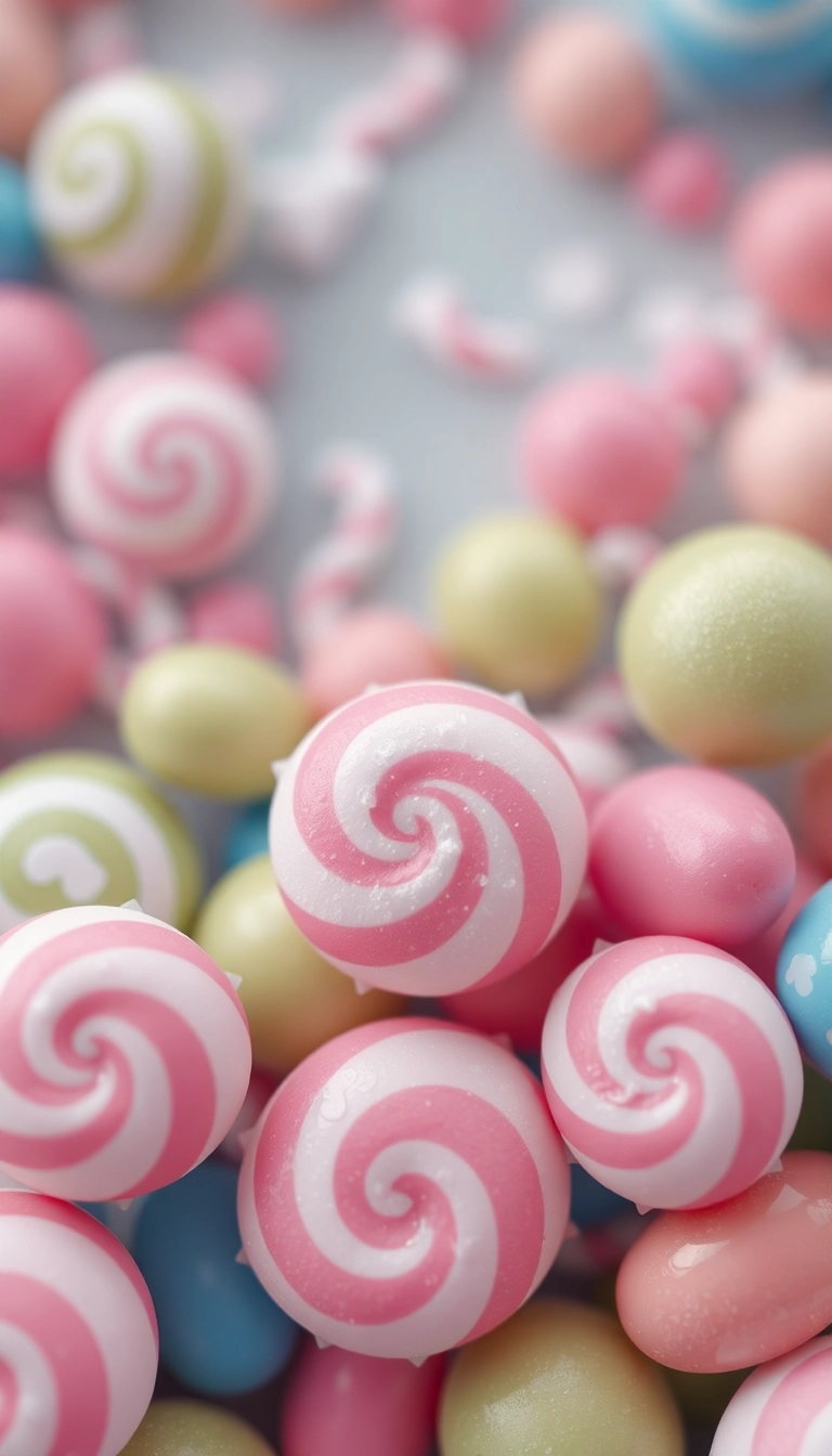 Free AI Mixed Candies Close Up iPhone Well-Lit Background
